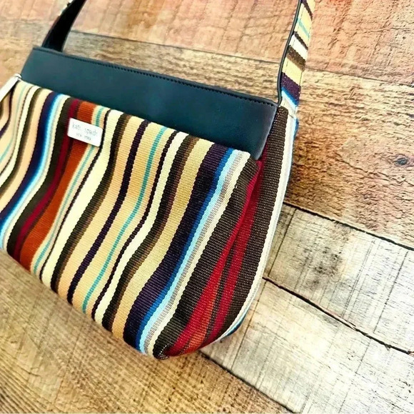 Kate Spade 90’s Y2K Vintage Stripped Shoulder Bag - Picture 5 of 9